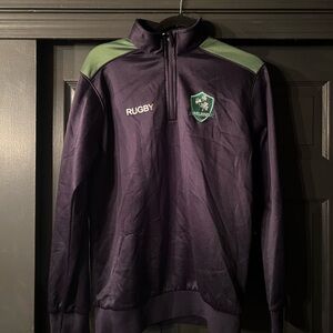 Rugby Ireland Quarter-Zip Pullover - Navy and Green